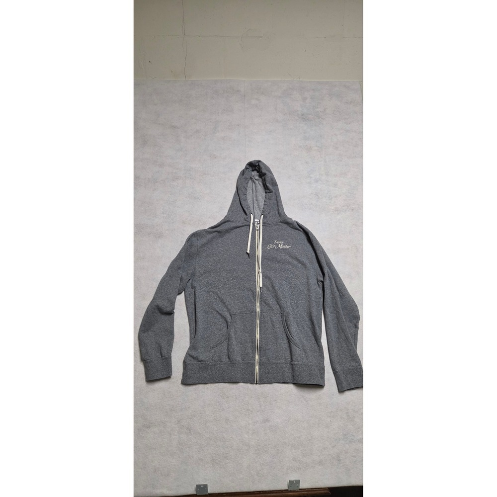 Disney Cast Member Zip Up Hoodie Size 2XL Gray Mickey Floral Graphic Exclusive